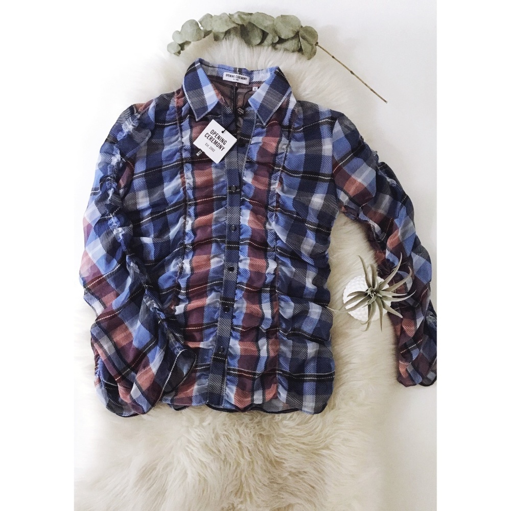 Opening Ceremony Plaid Button-up blouse